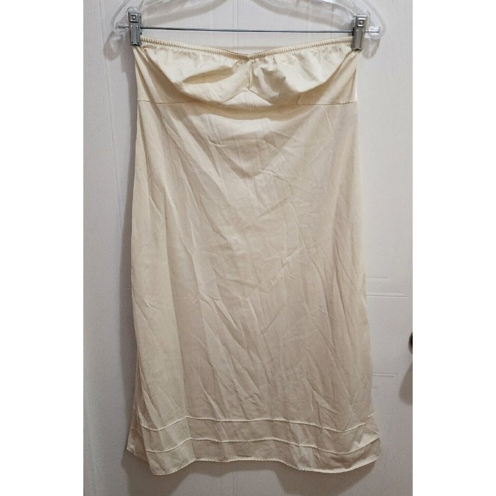 Vintage Wonder Maid Full Slip Strapless Antron Nylon Spandex Cream Size‎ 38 Midi